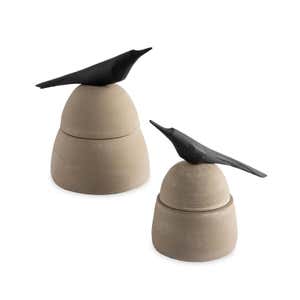 Raven Lidded Containers, Set of 2