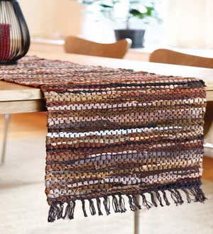 Tucson Recycled Leather Table Runner, 96"L x 18"W