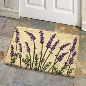 Lavender Blooms Natural Coir Doormat