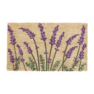 Lavender Blooms Natural Coir Doormat
