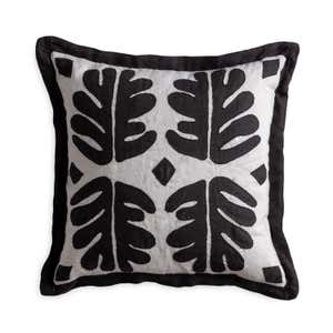 Patterned Black and White Square Accent Pillow