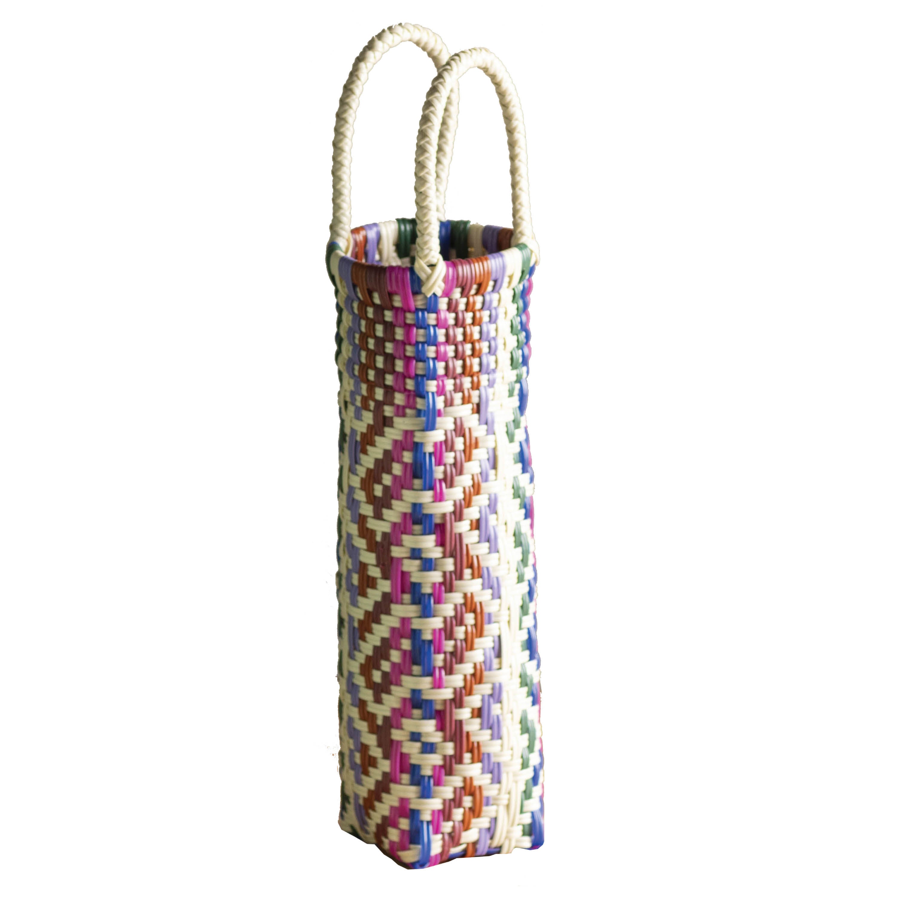 Woven Recycled Plastic Wine Tote swatch image