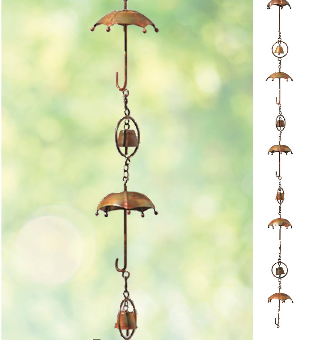 Umbrella and Bell Rain Chain