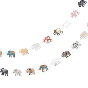 Recycled Paper Patterned Elephant Garland