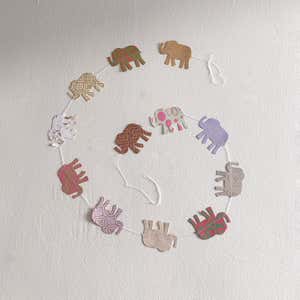 Recycled Paper Patterned Elephant Garland