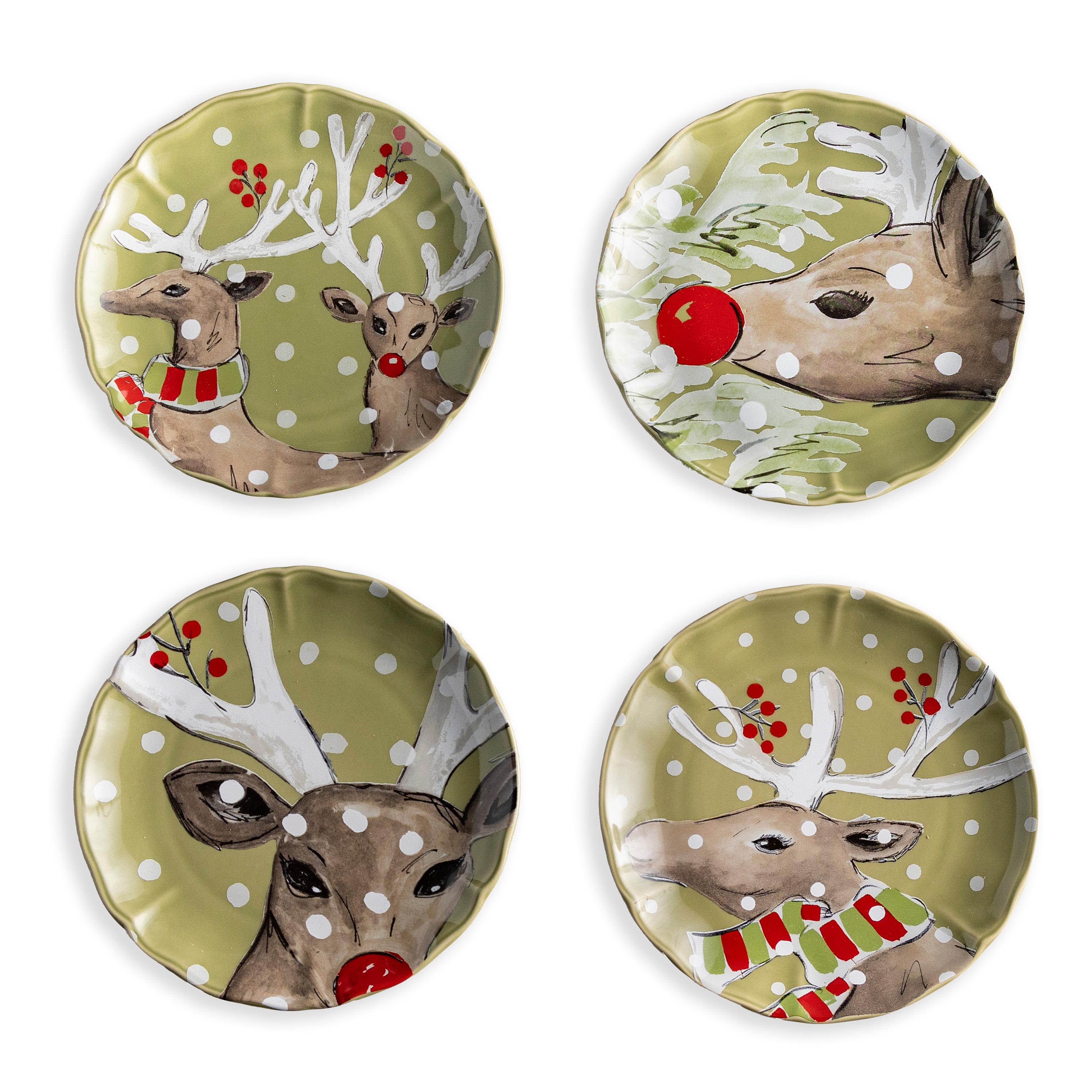 Deer Portrait Dessert Plates, Set of 4 swatch image