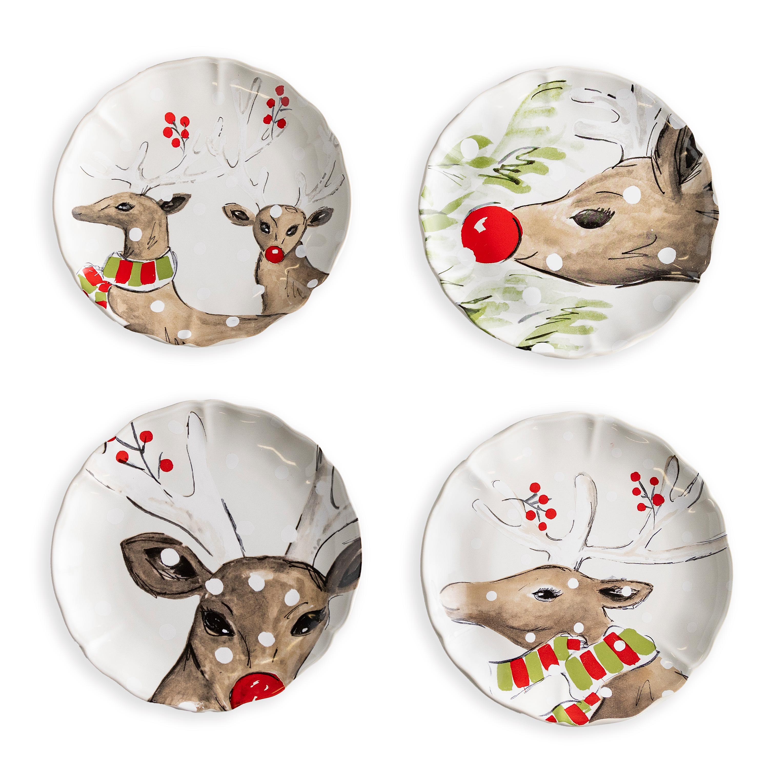 Deer Portrait Dessert Plates, Set of 4 swatch image