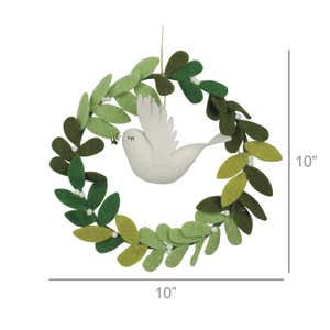 Felt Wreath with Hanging Peace Dove