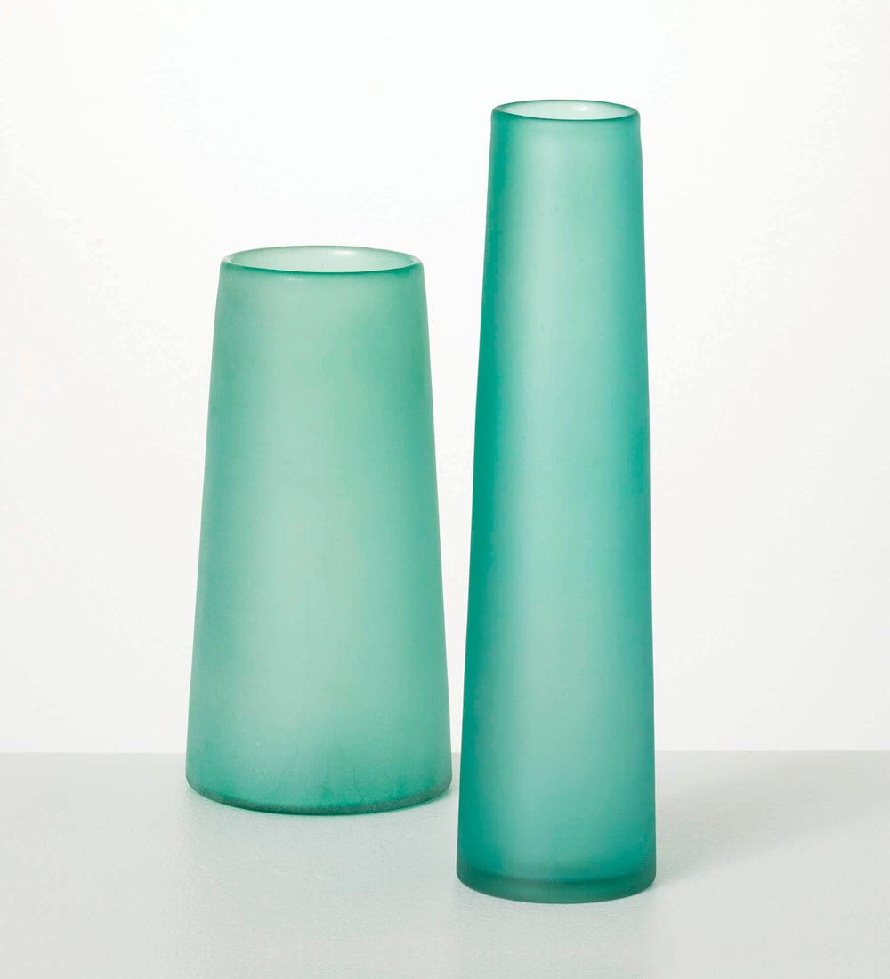 Seaglass Modern Vases, Set of 2