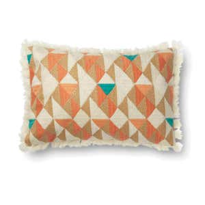 Geometric Pattern Fringed Accent Pillow