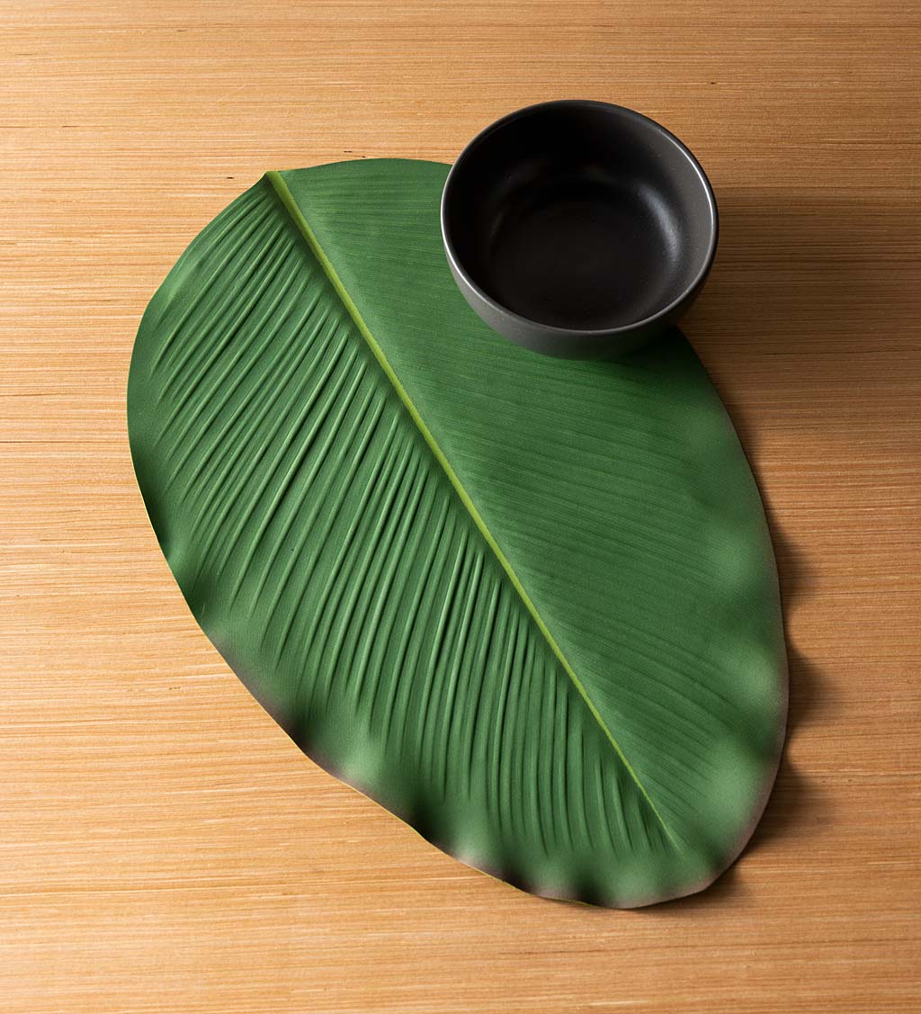 Faux Tropical Heliconia Leaf Placemats, Set of 4