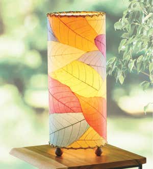 Outdoor/ Indoor Cocoa Leaf Cylinder Table Lamp