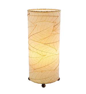 Outdoor/ Indoor Cocoa Leaf Cylinder Table Lamp