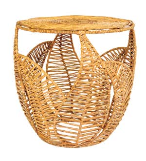 Woven Leaf Seagrass Side Table