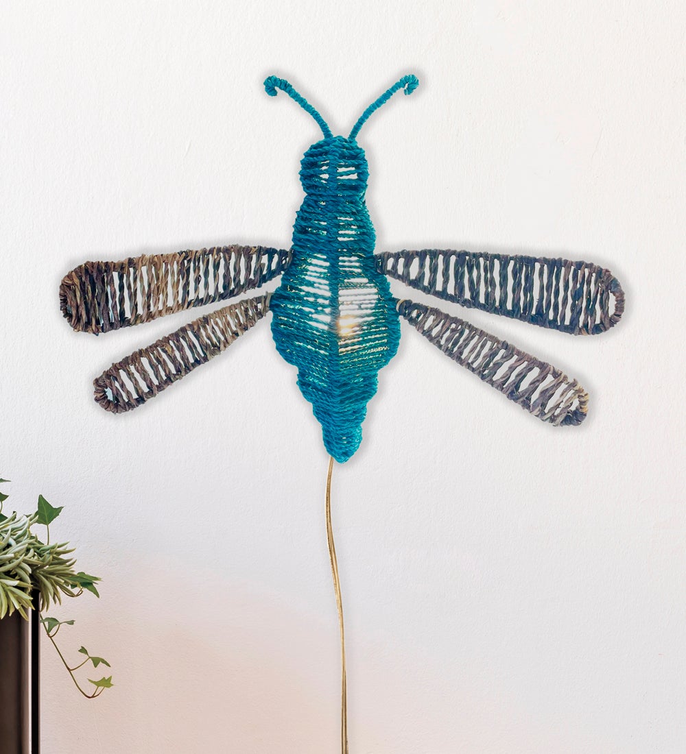 Sea Blue Dragonfly Wall Lamp