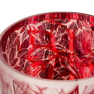 Poinsettia Glass Hurricane Collection