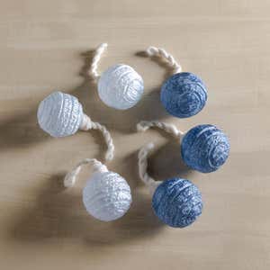 Glass Snowball Ornaments, Set of 3