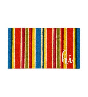 Vibrant Multicolor Stripes Coir Mat