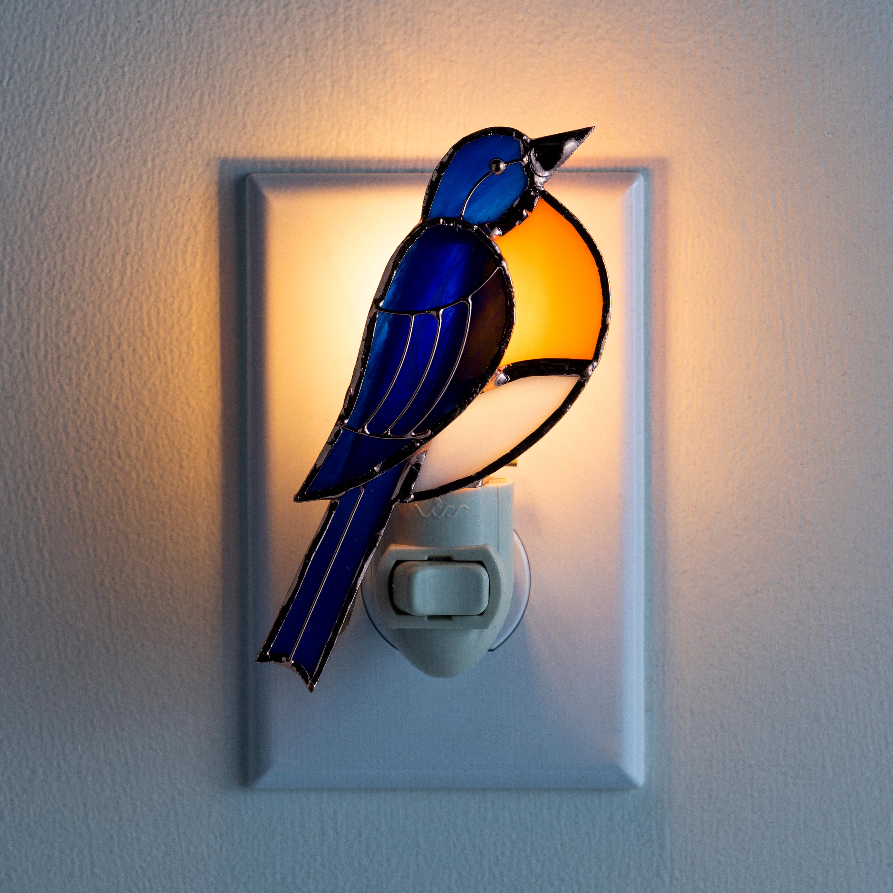Handcrafted Stained Glass Bluebird Night Light