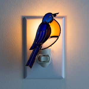 Handcrafted Stained Glass Bluebird Night Light