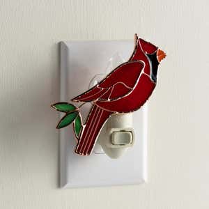 Handcrafted Stained Glass Cardinal Night Light