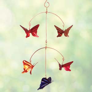 Handcrafted Copper Butterflies Mobile