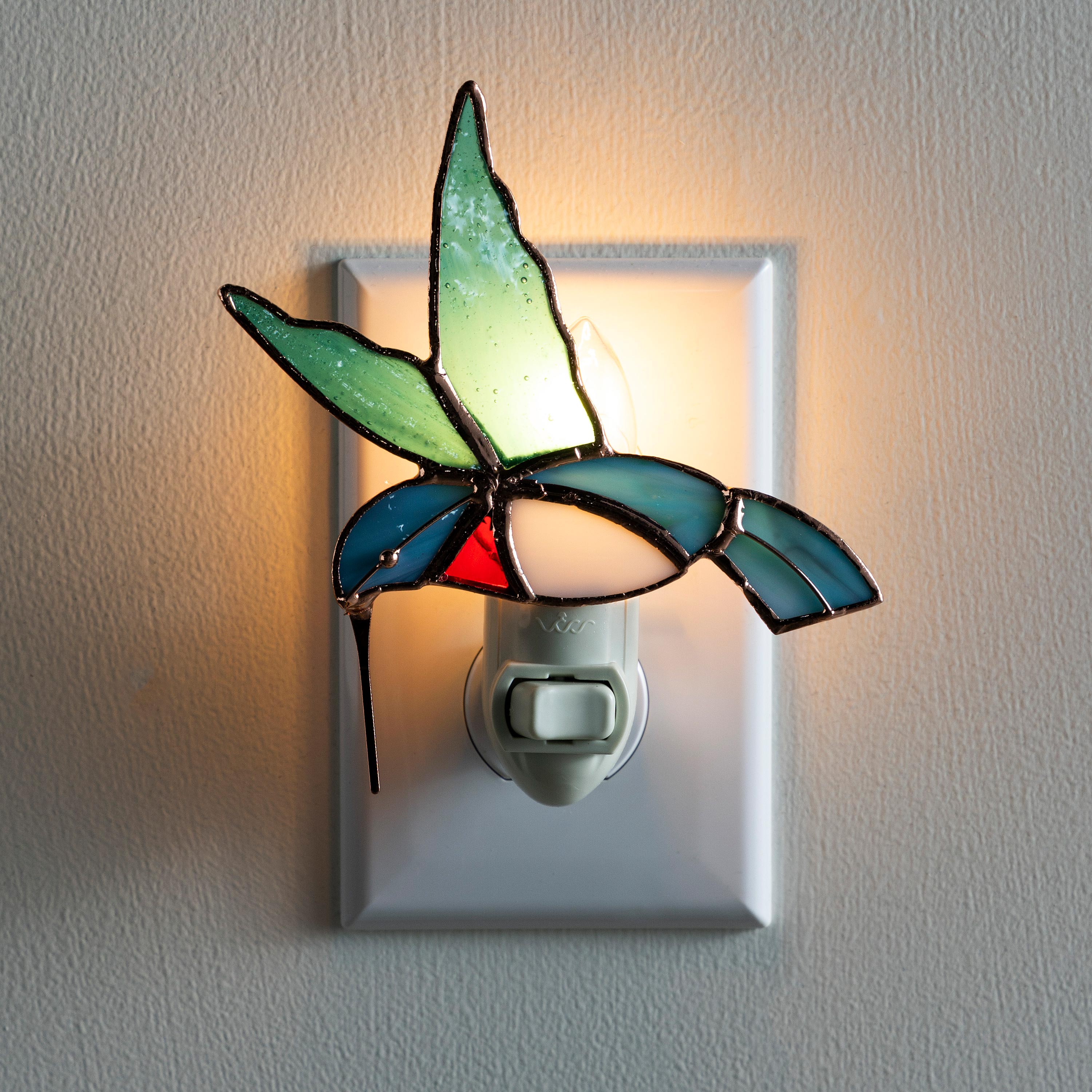 Stained Glass Hummingbird Nightlight