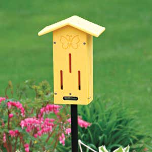 Recycled Plastic Yellow Butterfly House, Pole Mounted