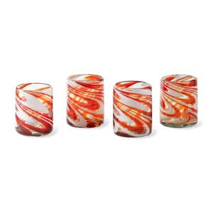 Holiday Swirl Recycled Glass Tumblers, Set of 4