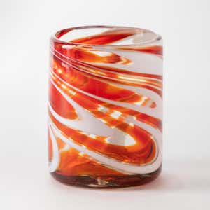 Holiday Swirl Recycled Glass Tumblers, Set of 4