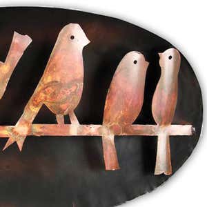 Handcrafted Copper-Colored Songbird Quintet Wall Art
