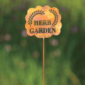 Handcrafted Flamed Copper Herb Garden Stake