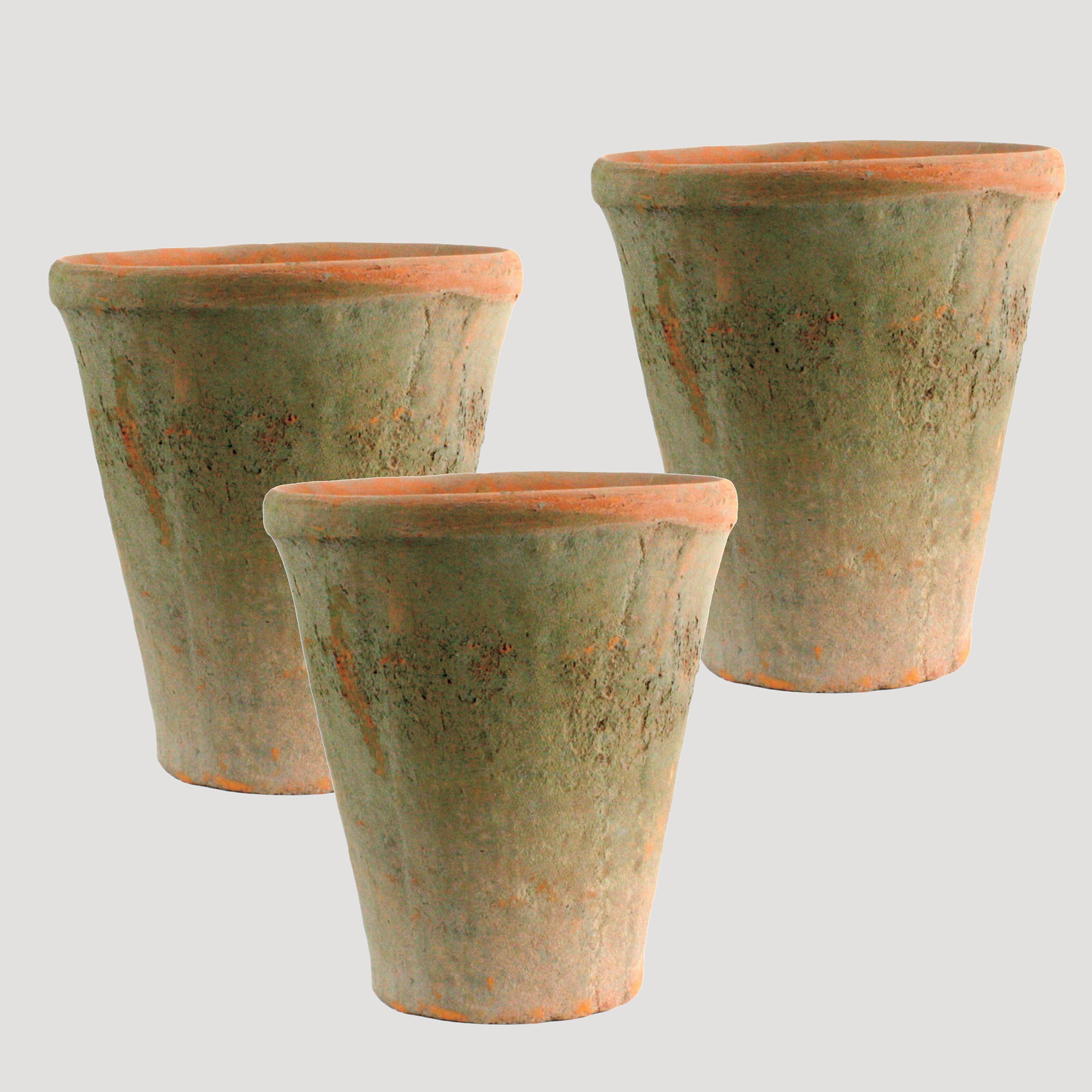 Handcrafted Rustic Terracotta Planters, Set of 3