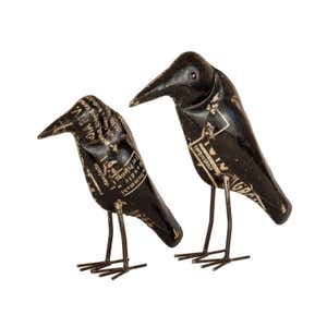 Antique Recycled Iron Crows, Set of 2