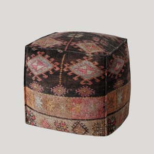 Multi Black and Pink Pouf