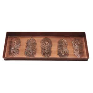 Peacock Feather Copper-Finish Boot Tray