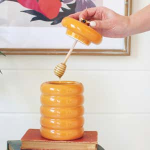 Ceramic Beehive Honey Jar
