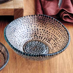 Fused Glass Handcrafted Vidra Bowl with Dots