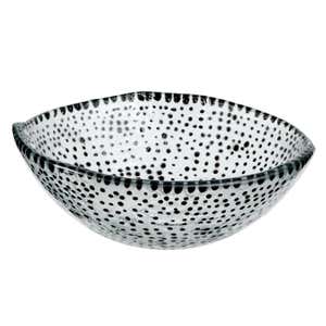 Fused Glass Handcrafted Vidra Bowl with Dots