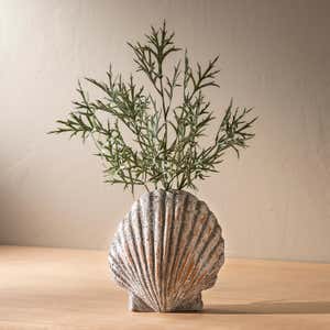 Handcrafted Clay Scallop Shell Vase