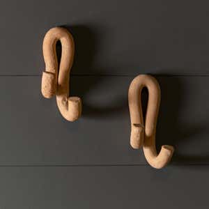 Handmade Clay Hooks, Set of 2