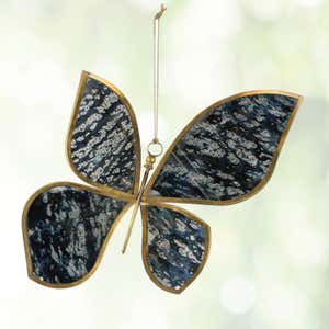 Glass Mirrored Hanging Butterfly