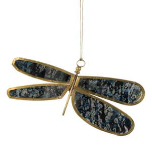 Glass Mirrored Hanging Dragonfly