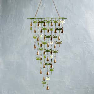 Verdigris Dragon Fly Wind Chime with Copper Bells