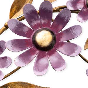Purple Recycled Metal Flower Decorative Wreath