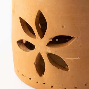 Cut-Out Flower Clay Lantern