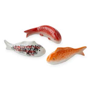 Large Floating Ceramic Koi Fish, Set of 3