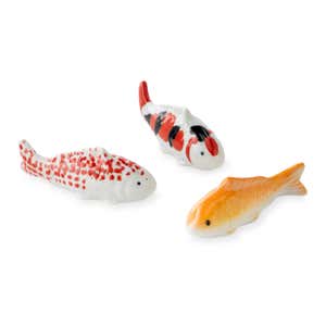Small Floating Ceramic Koi Fish, Set of 3