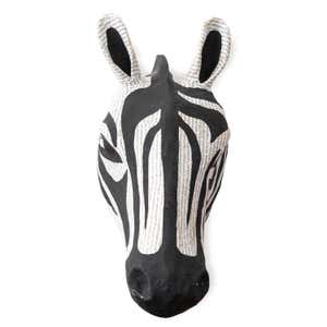 Handcrafted Haitian Artisan Paper Mache Zebra Head