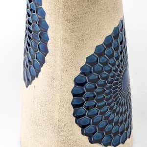 Ceramic Blue Tile Birdbath